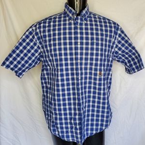 Vtg Tommy Hilfiger Plaid Short Sleeve Button Down